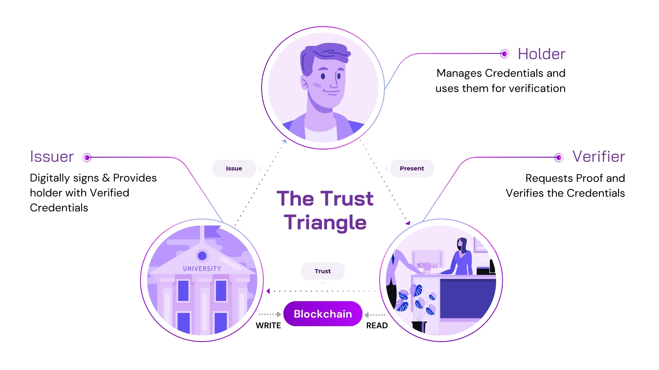 Digital Identity Trust Triangle Diagram